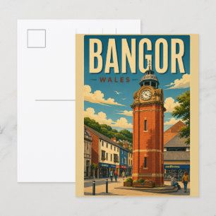 Vintage Bangor, Noord-Wales cadeaus en souvenirs Briefkaart