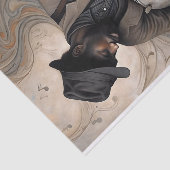 Vintage Banjo Musician w/ Swirling Notes Decoupage Tissuepapier (Detail)