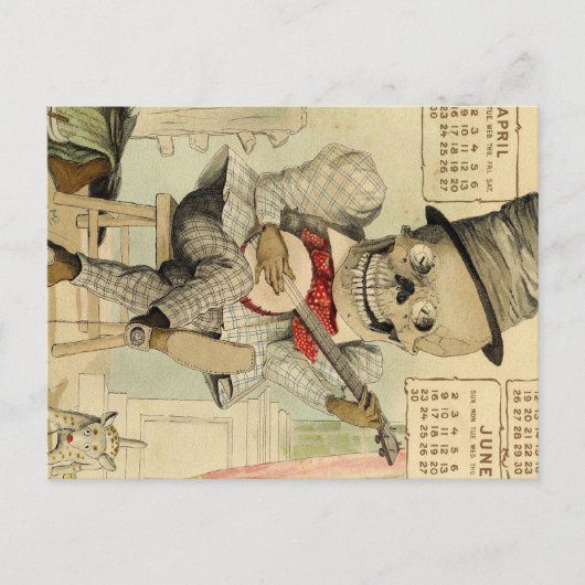 Vintage Banjo Palling Skeleton Briefkaart (Voorkant)