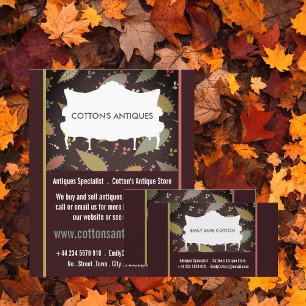 Vintage bank, paarse boho-chic, antiekwinkel flyer