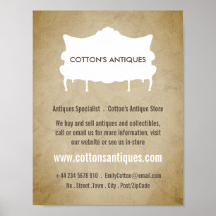 Vintage Bank, Vintage Papier, Antiquair, Winkel Poster