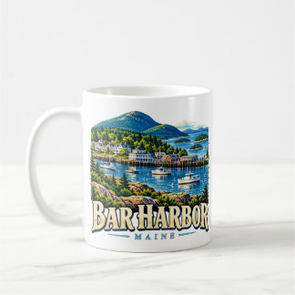 Vintage Bar Harbor Maine Reis Kunst Landmark Koffiemok