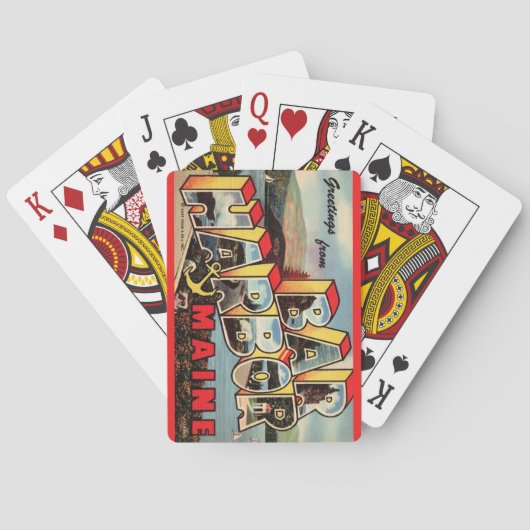 Vintage Bar Harbor Postcard Playing Cards Pokerkaarten (Achterkant)