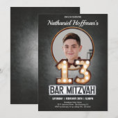 Vintage Bar Mitswa Marquee Glamour Aangepaste Foto Kaart (Voorkant / Achterkant)