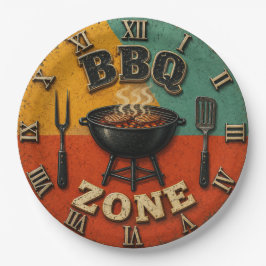 Vintage Barbecue Charcoal rill Master Gift Papieren Bordje