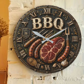 Vintage Barbecue Pitmaster Gift Sausage Kitchen  Grote Klok