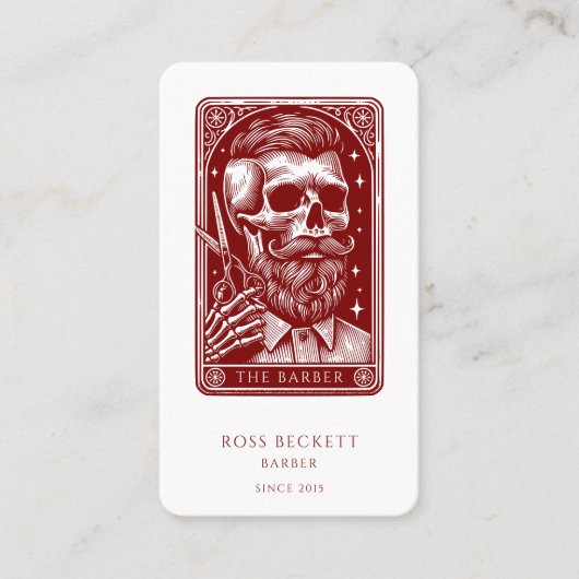 Vintage Barber Antique Tarot Terracotta Visitekaartje (Voorkant)