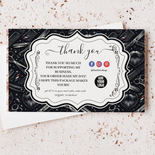 Vintage Barber Shop Tools Style Bedankkaart