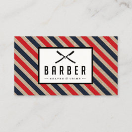 Vintage Barber Stripe Visitekaartje