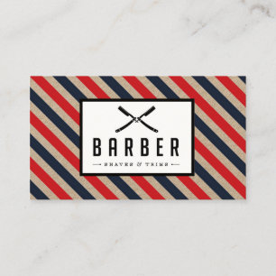Vintage Barber Stripe Visitekaartje