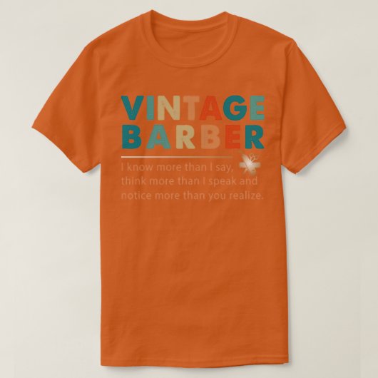 Vintage Barber weet meer T-shirt (Design voorkant)