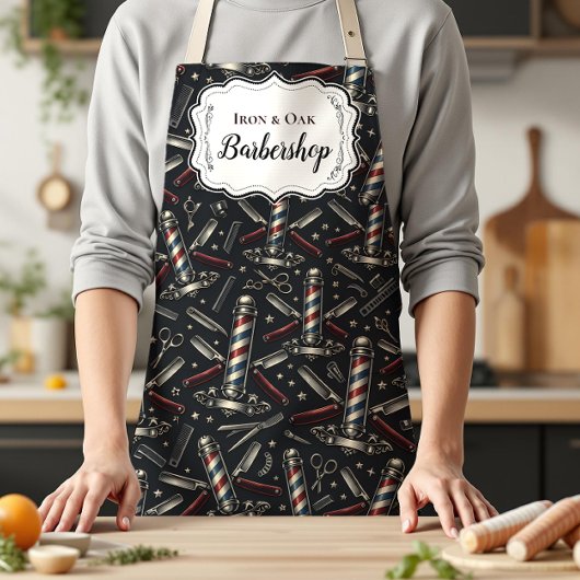 Vintage Barbershop Tools Pattern Schort