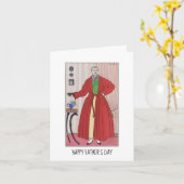 Vintage Barbier Herenjas Happy Vaderdag Kaart (Gele Bloem)