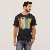 Vintage Barcelona Skyline Silhouette T-shirt (Voorkant volledig)