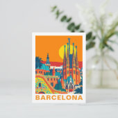 Vintage Barcelona Spain Travel Briefkaart (Staand voorkant)