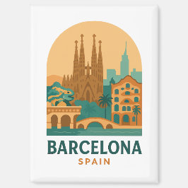 Vintage Barcelona Spain Travel Sagrada Familia Magneet