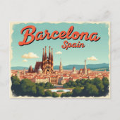 Vintage Barcelona Vibes Briefkaart (Voorkant)