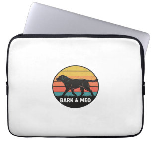 Vintage Bark And Meo Dog Sunset Shirt Design_1 Laptop Sleeve