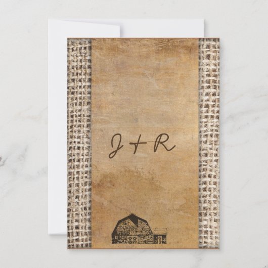 Vintage Barn Burlap in Oostenrijk Kaart (Achterkant)