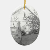 Vintage Barn Keramisch Ornament (Voorkant)