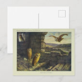 Vintage Barn Owls Art Briefkaart (Voorkant / Achterkant)