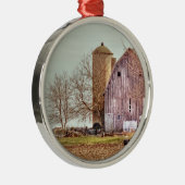 Vintage Barn & Silo Metalen Ornament (Rechts)