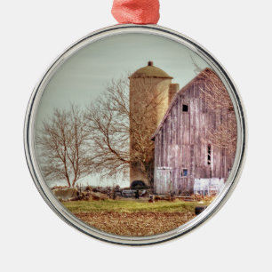 Vintage Barn & Silo Metalen Ornament
