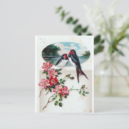 Vintage Barn Swallows Briefkaart (Staand voorkant)