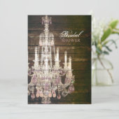 Vintage Barn Wood Chandelier vrijgezellenfeest Kaart (Staand voorkant)