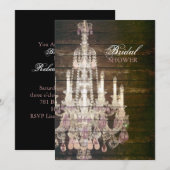 Vintage Barn Wood Chandelier vrijgezellenfeest Kaart (Voorkant / Achterkant)