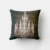 Vintage Barn Wood Chandelier Wedding Kussen (Achterkant)