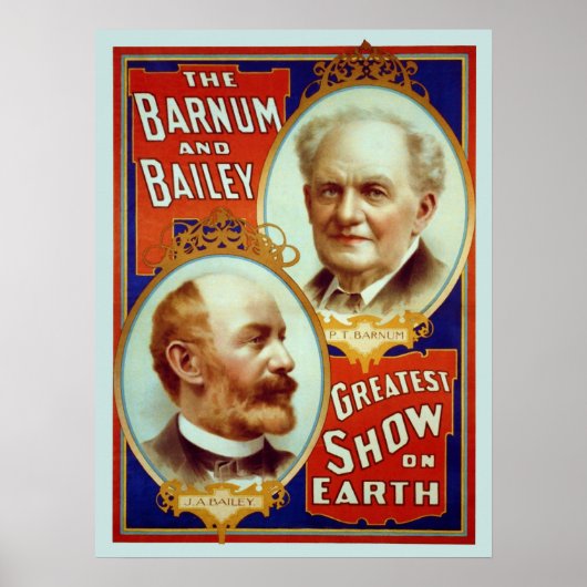 Vintage Barnum & Bailey Circus Poster (Voorkant)