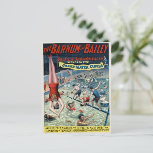 Vintage Barnum & Bailey Circus Poster Briefkaart (Staand voorkant)
