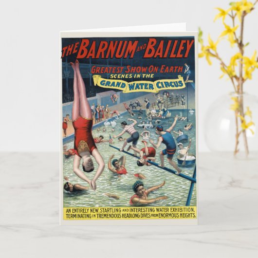 Vintage Barnum & Bailey Circus Poster Kaart (Gele Bloem)