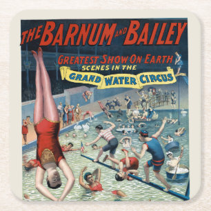 Vintage Barnum & Bailey Circus Poster Kartonnen Onderzetters