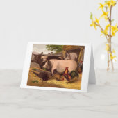 Vintage - Barnyard Friends, Kaart (Gele Bloem)