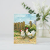 Vintage Barnyard Scene Briefkaart (Staand voorkant)