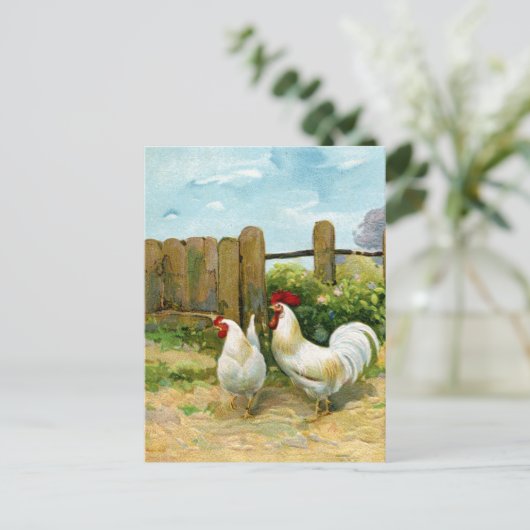 Vintage Barnyard Scene Briefkaart (Staand voorkant)