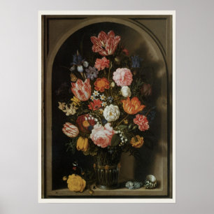 Vintage barok, bloemstuk door Bosschaert, de Oude Poster