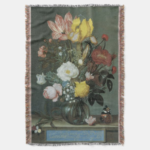 Vintage Barok, Boeket Bloemen in Glazen Vaas Deken