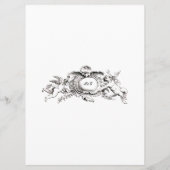Vintage Barok Rococo Bloemrijke Cartouche Menu (Achterkant)