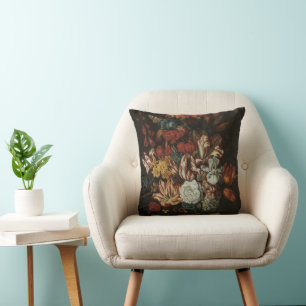Vintage Barok, Stilleven Bloemen in Vaas Kussen