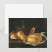 Vintage Barok Stilleven met Brood, Taart, Ham (Voorkant / Achterkant)