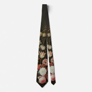 Vintage Barokke Bloemstilleven Bloemen in Vaas Stropdas
