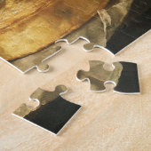 Vintage barokstilleven met brood, taart en ham legpuzzel (Zijkant)