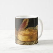 Vintage barokstilleven met brood, taart, ham koffiemok (Voorkant rechts)