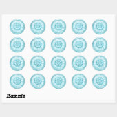 Vintage Baroque Embossed Look Blue Ronde Sticker (Vel)