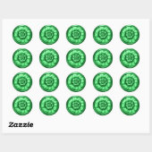 Vintage Baroque Embossed Look Green 12 Ronde Sticker (Vel)