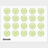 Vintage Baroque Embossed Look Green 2 Ronde Sticker (Vel)