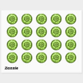 Vintage Baroque Embossed Look Green 4 Ronde Sticker (Vel)